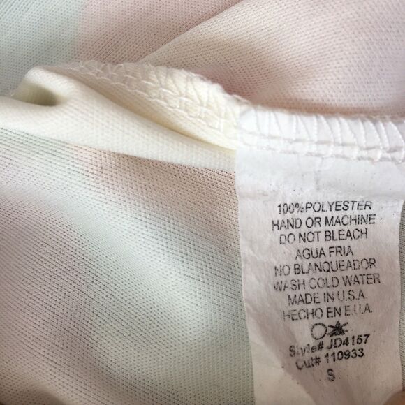 Jun & Min Sz Small Pastel Color Chevron Party Dress Puffy Sleeves Bow On Back - Picture 9 of 12